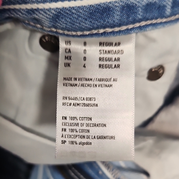 American Eagle Outfitters Light Blue Striped Skinny Jeans - Picture 4 of 11